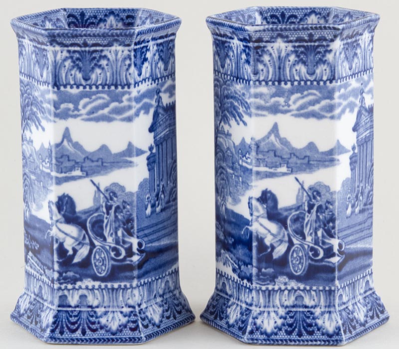 Vases Pair of Hexagonal c1930s